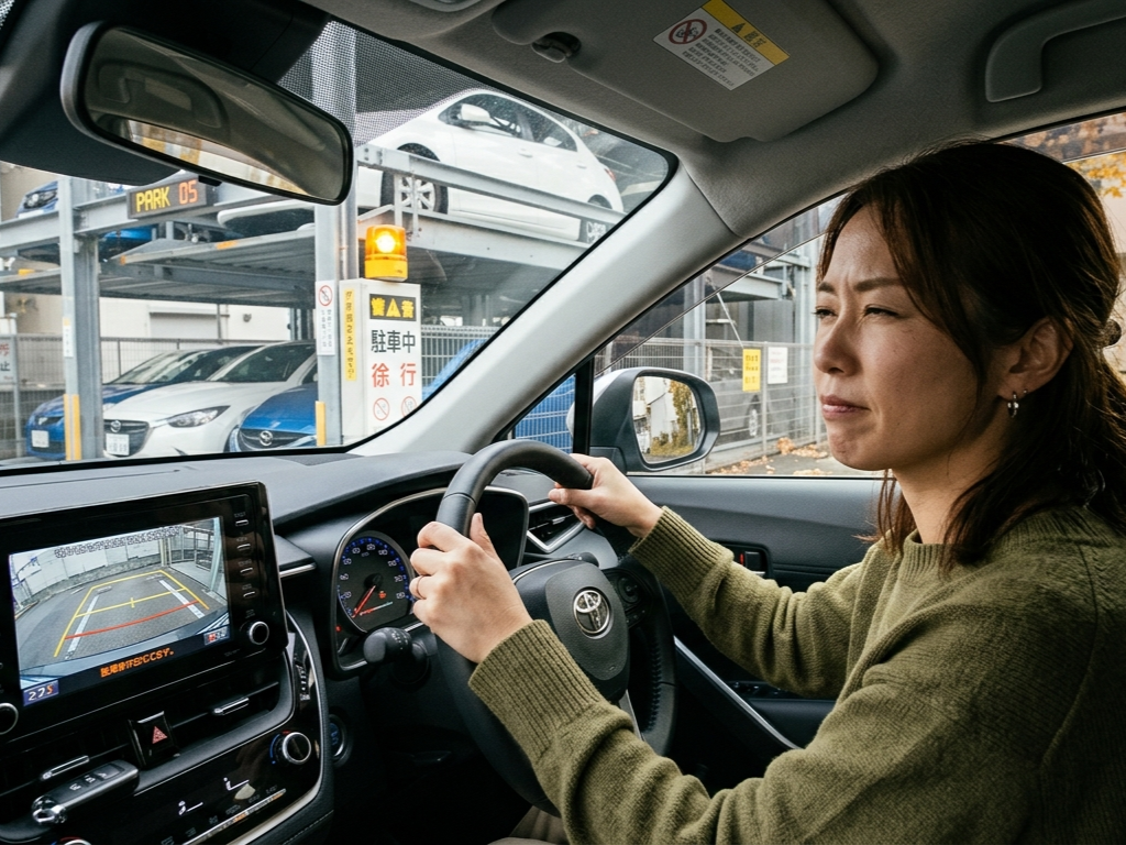 マンションの立体駐車場での出し入れ方法